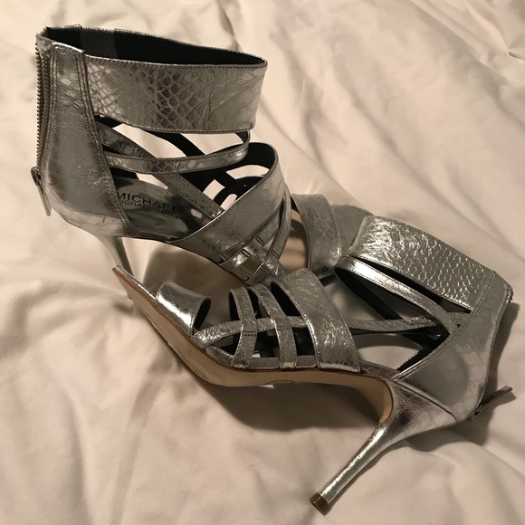 Michael Kors Ankle Strap Metallic Heels - Picture 1 of 3